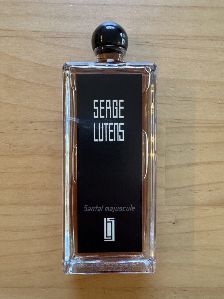 Serge Lutens Santal Majuscule perfume bottle front with cap on