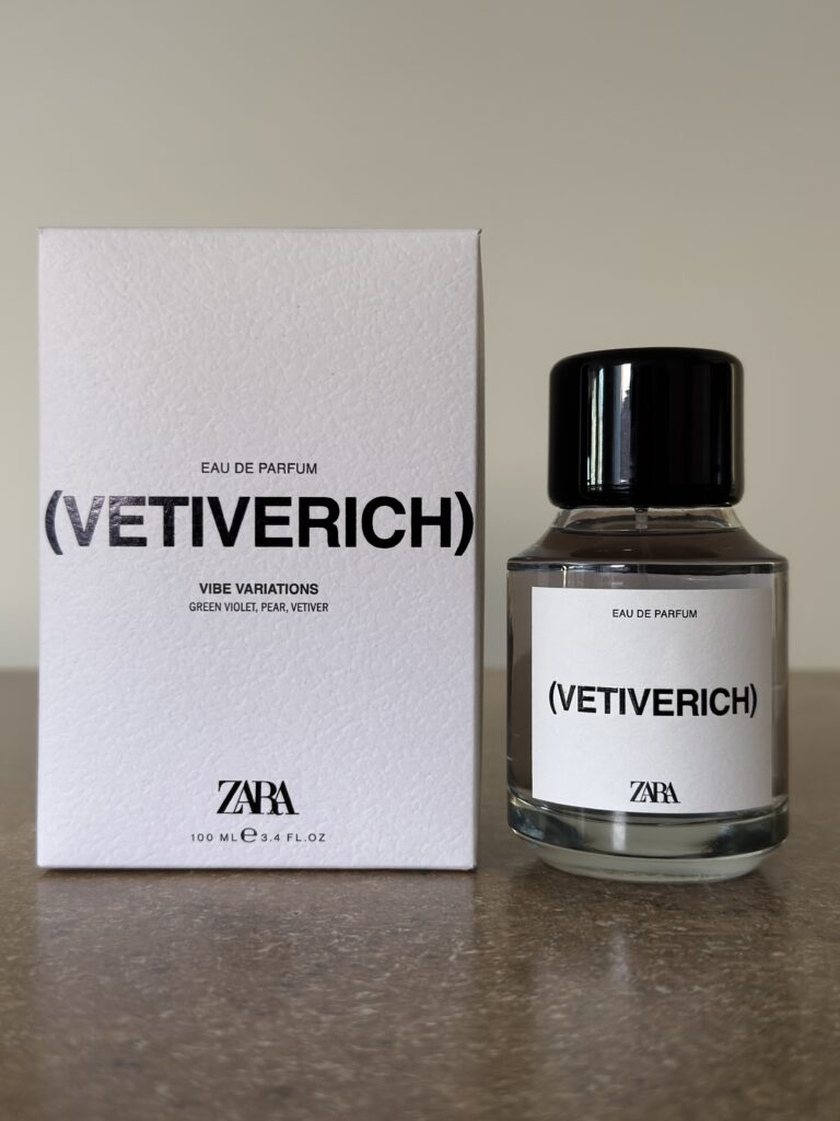 Zara Vetiverich perfume bottle with box